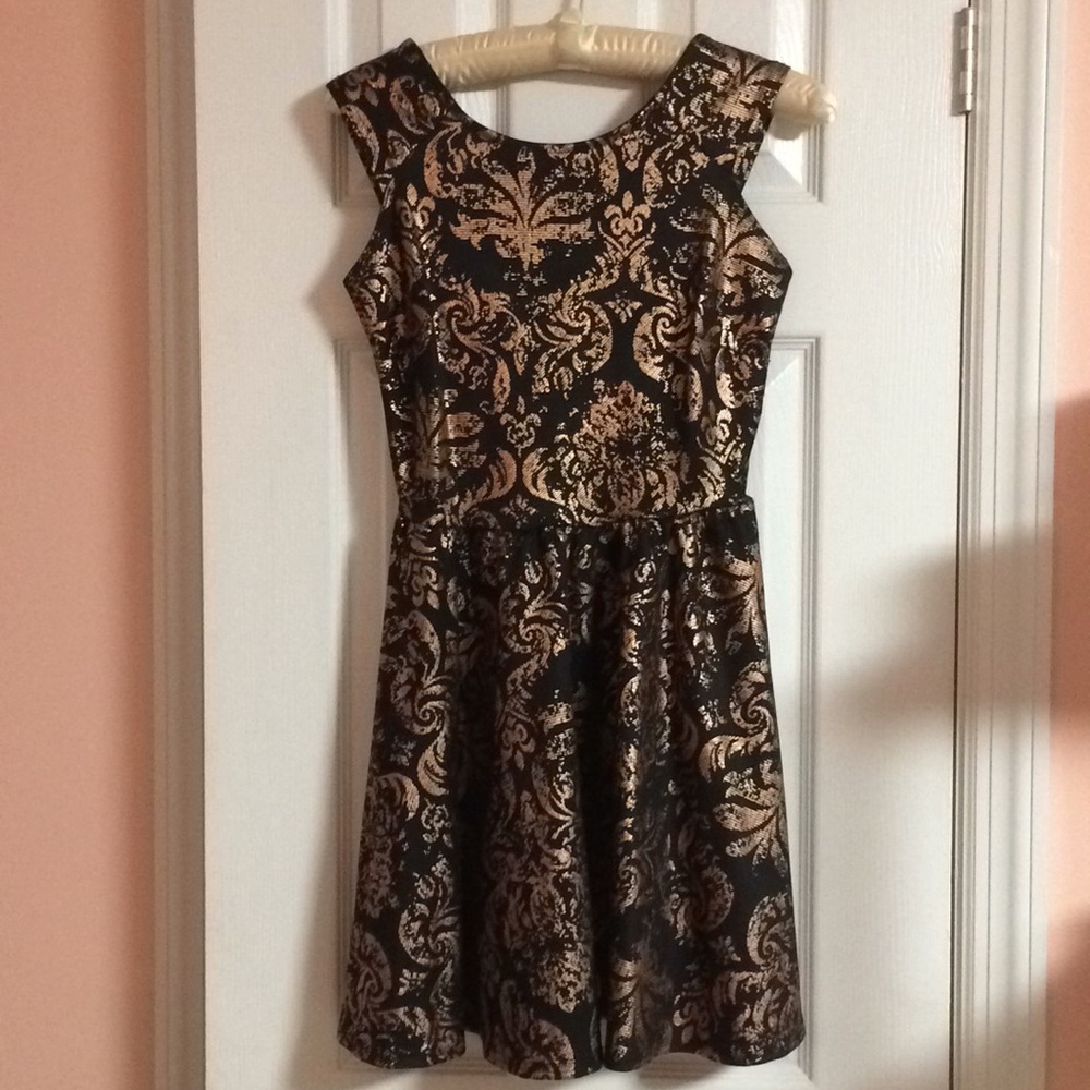 ASOS Club L Metallic Foil Printed Party Dress